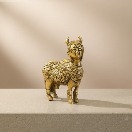 Brass Kamdhenu Cow (Small)