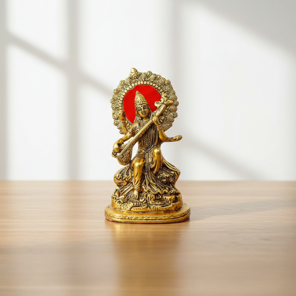 Brass Saraswati