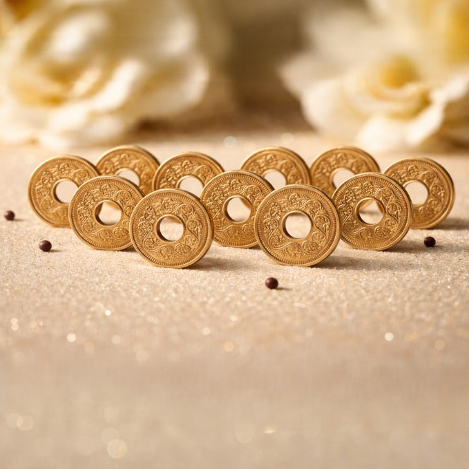 copper coin with hole (set of 11)